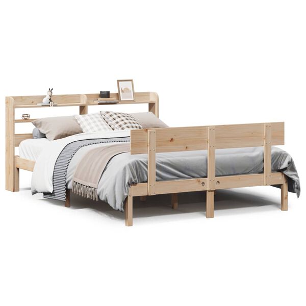 vidaXL Massivholzbett ohne Matratze 140x190 cm Kiefernholz