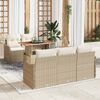 vidaXL Gartensofa-set mit Kissen 6 pcs Beige und Creme Poly-Rattan