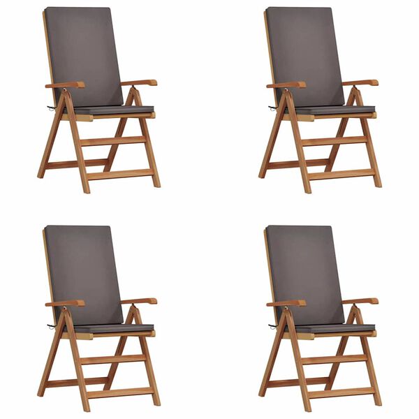 vidaXL Gartenstuhl 4 pcs Braun 57 x 71,5 x 104 cm Massivholz Teak
