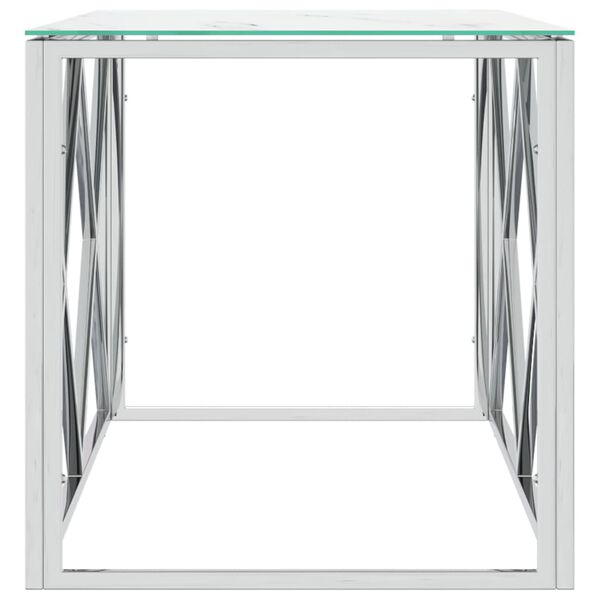 vidaXL Couchtisch 110x45x45 cm Edelstahl und Glas