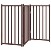 vidaXL 3-tlg. Hundetor Faltbar Braun Eiche 150 cm Massivholz Tanne