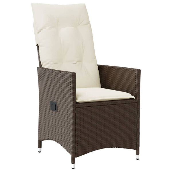 vidaXL 5-tlg. Garten-Essgruppe mit Kissen Braun Poly Rattan