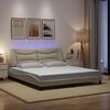 vidaXL Bettgestell mit LED ohne Matratze "Hvar" Creme 180x200 cm Stoff