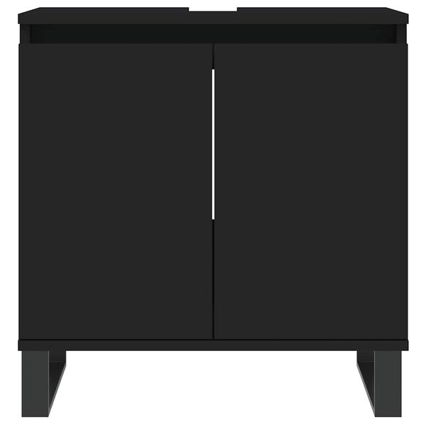 vidaXL Badschrank Schwarz 58x33x60 cm Holzwerkstoff
