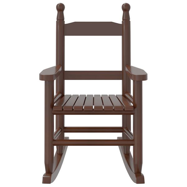 vidaXL Schaukelstuhl f&uuml;r Kinder 2 Stk. Braun Massivholz Pappel