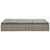 vidaXL Sonnenliege mit Auflage Poly Rattan Grau
