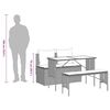 vidaXL 3-tlg. Garten-Essgruppe mit Kissen Grau Poly Rattan
