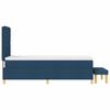 vidaXL Boxspringbett mit Matratze mit Kopfteil Blau 100 x 200 cm Stoff
