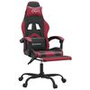vidaXL Gaming-Stuhl mit Fu&szlig;st&uuml;tze Drehbar Schwarz & Weinrot Kunstleder