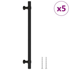 vidaXL M&ouml;belgriffe 5 Stk. Schwarz 192 mm Edelstahl