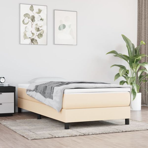 vidaXL Taschenfederkernmatratze Mittel Creme 80x200x20 cm Stoff
