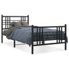 vidaXL Bettgestell mit Kopf- und Fu&szlig;teil Metall Schwarz 90x190 cm