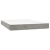 vidaXL Boxspringbett mit Matratze Hellgrau 140x190 cm Samt