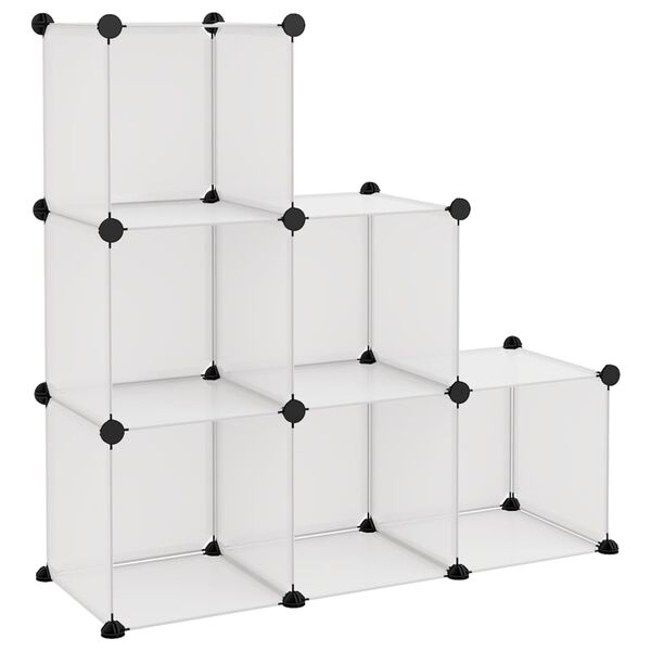vidaXL Regalsystem mit 6 W&uuml;rfeln Transparent PP