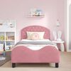 vidaXL Kinderbettgestell mit Kopfteil Rosa 90 x 200 cm Samt