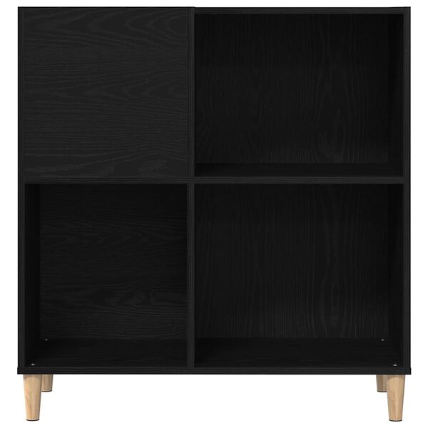 vidaXL Schallplattenschrank Schwarz Eichen-Optik 84,5 x 38 x 89 cm