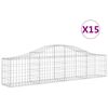 vidaXL Gabionen mit Hochbogen 15 Stk. 200x30x40/60 cm Verzinktes Eisen