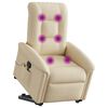 vidaXL Massagesessel mit Aufstehhilfe Creme Stoff