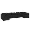 vidaXL 7-tlg. Garten-Lounge-Set mit Kissen Poly Rattan Schwarz