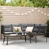 vidaXL Garten-Sofagarnitur mit Kissen Schwarz Stahl und Textilene