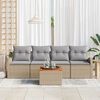 vidaXL Gartensofa-set mit Kissen 5 pcs Beige Poly-Rattan