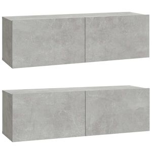 vidaXL TV-Wandschr&auml;nke 2 Stk. Betongrau 100x30x30 cm Holzwerkstoff