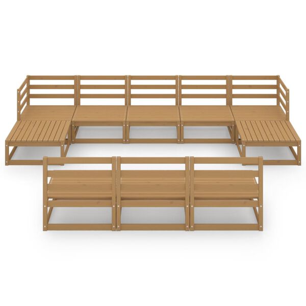 vidaXL 10-tlg. Garten-Lounge-Set Massivholz Kiefer