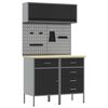 vidaXL Arbeitsschrankset mit Schubladen mit Regal 5 pcs Schwarz