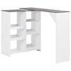 vidaXL Bartisch mit Beweglichem Regal Wei&szlig; 138x39x110 cm