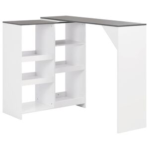 vidaXL Bartisch mit Beweglichem Regal Wei&szlig; 138x39x110 cm