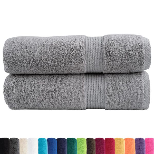 vidaXL Premium Handt&uuml;cher SOLUND 2 Stk. Grau 50x100 cm 600 g/m&sup2;