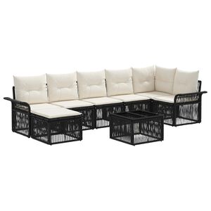 vidaXL Gartensofa-set 8 stk. Schwarz Poly-Rattan