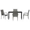 vidaXL Garten Essgruppe 5 pcs Grau Pulverbeschichteter Stahl