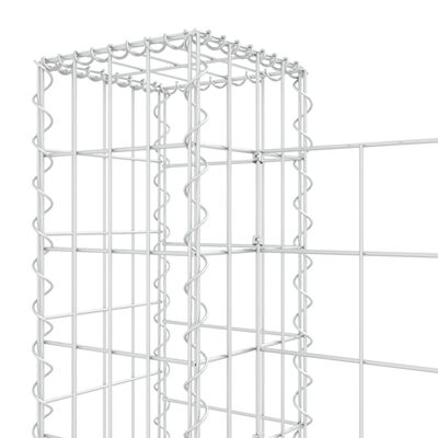 vidaXL Gabionenkorb U-Form mit 2 Säulen Eisen 140x20x100 cm