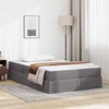 vidaXL Aufbewahrungsbett mit Matratze mit Matratze 2 pcs Grau Leder