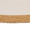 vidaXL Teppich Geflochten Wei&szlig; & Natur 120 cm Jute & Baumwolle Rund