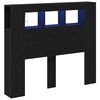 vidaXL LED Kopfteil Schwarz Eichen-Optik 120 x 18,5 x 103,5 cm
