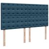 vidaXL Ottoman-Bett mit Matratzen Dunkelblau 200x200 cm Samt