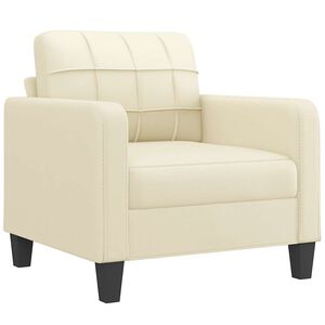 vidaXL Sessel Creme 60 cm Kunstleder