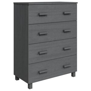 vidaXL Sideboard HAMAR Dunkelgrau 79x40x103,5 cm Massivholz Kiefer