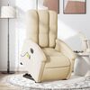 vidaXL Elektrischer Massagesessel mit Aufstehhilfe Creme Stoff