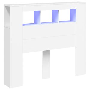 vidaXL LED-Kopfteil Wei&szlig; 120x18,5x103,5 cm Holzwerkstoff