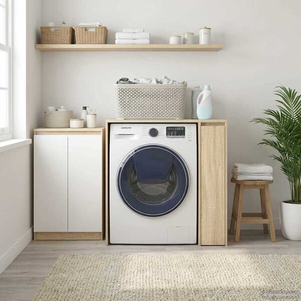 vidaXL Waschmaschinen-Schrank Sonoma 87 x 60 x 89 cm Holzwerkstoff