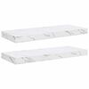 vidaXL Wandregal 2 stk. Wei&szlig; Marmor 60 x 23,5 x 3,8 cm Holzwerkstoff