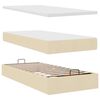 vidaXL Ottoman-Bett mit Matratze & LEDs Creme 80x200 cm Stoff