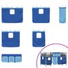 vidaXL Kinder Loft Bettgestell mit Vorh&auml;ngen Schwarz und Blau