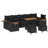 vidaXL Gartensofa-set mit Kissen 13 pcs Schwarz Poly-Rattan