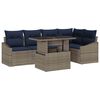 vidaXL Garten-Sofa-Set mit Kissen mit Kissen 6 pcs Grau und Marineblau