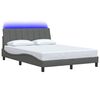 vidaXL Bettgestell ohne Matratze "Hanko" Dunkelgrau 140x190 cm Stoff