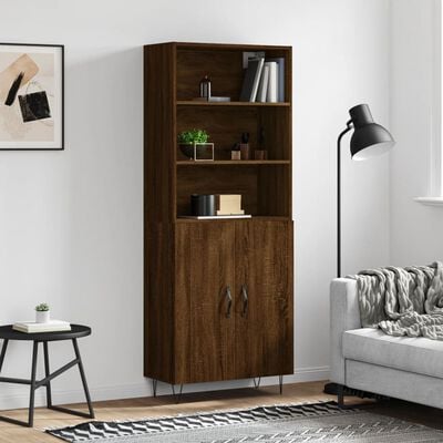 vidaXL Highboard Braun Eichen-Optik 69,5x34x180 cm Holzwerkstoff